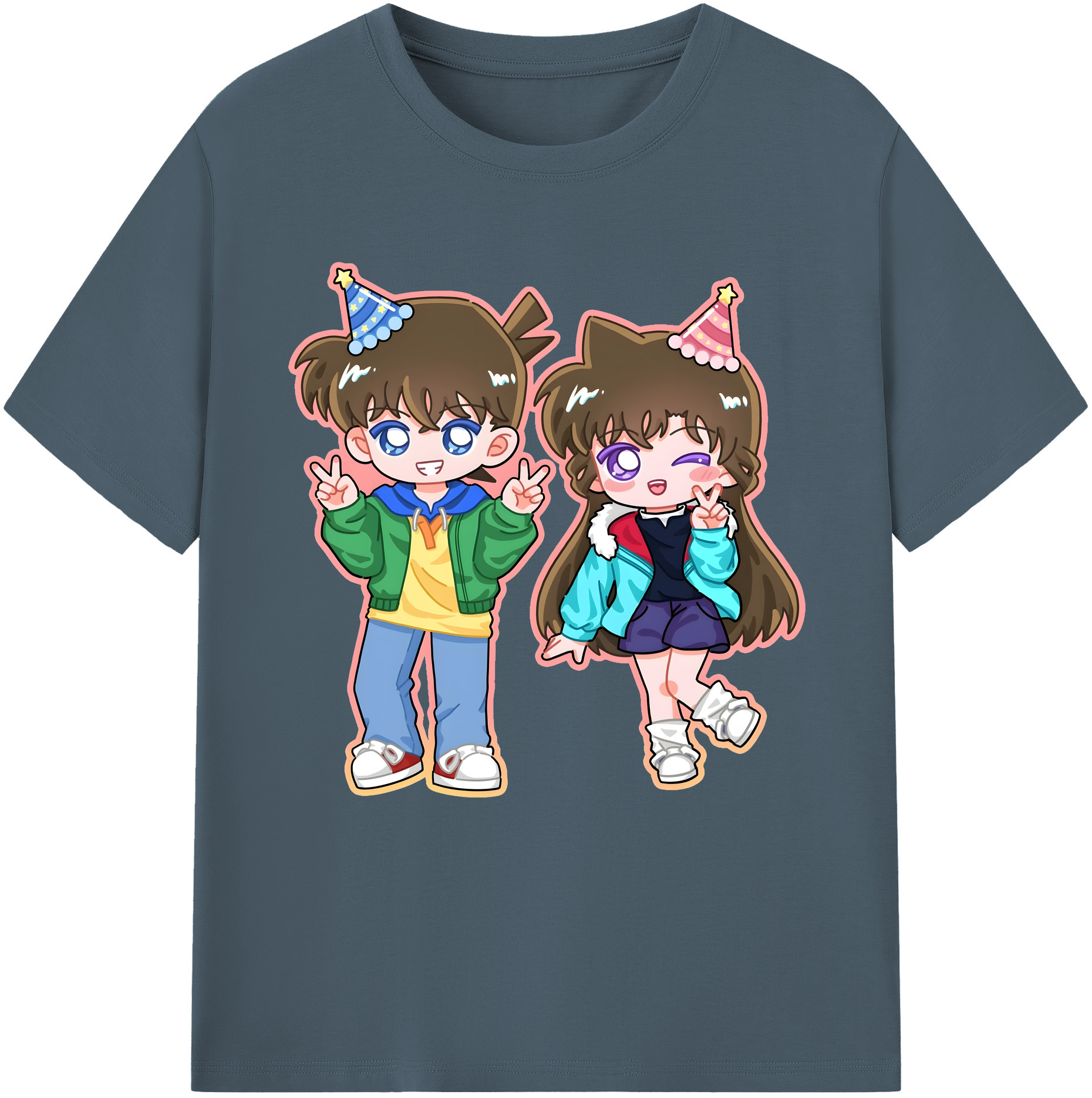 （画像用） 名探偵コナン 毛利 蘭 もうり らん、モーリ ラン Detective Conan Rachel Moore 綿100％半袖Tシャツ（フロントプリント）
